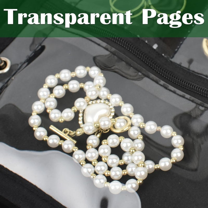 LingLingo Travel Jewelry Organizer Case,Jewelry Bags for Traveling, Jewelry Binder with 24 Pcs Clear Zipper Velvet Pouches (Inner Pages, 3 PCS) - Image 4